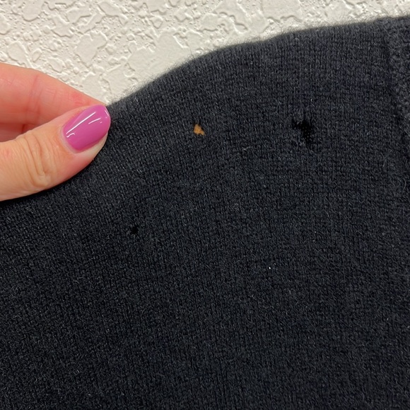 360 Cashmere Black Shrug Poncho Pullover V Neck XS - Picture 3 of 6